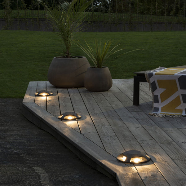 Malmo IP65 Exterior Surface Mounted 12w Four Way Ground or Deck Light