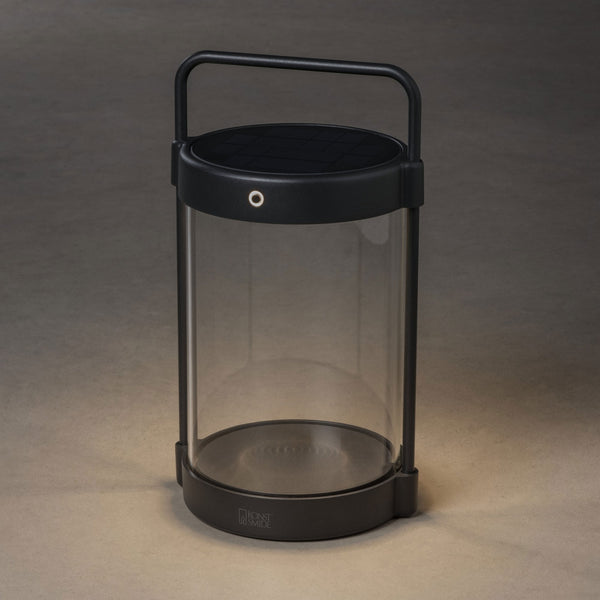 Crotone IP54 USB & Solar Charged LED Table Light in Black