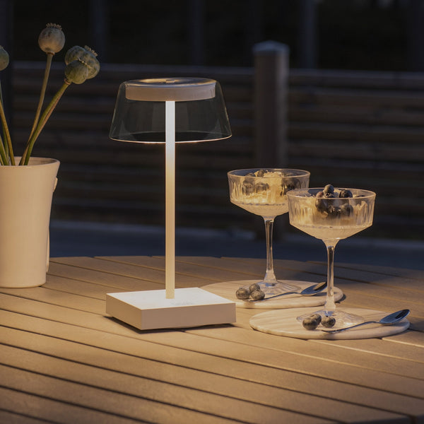 Scilla IP54 USB Charged LED Table Light in White