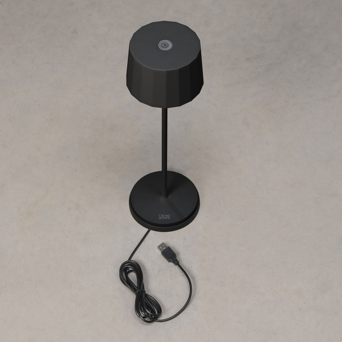 Positano IP54 USB Charged Round LED Table Light in Black