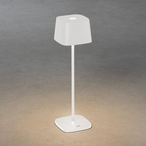 Capri IP54 USB Charged Square LED Table Light in White