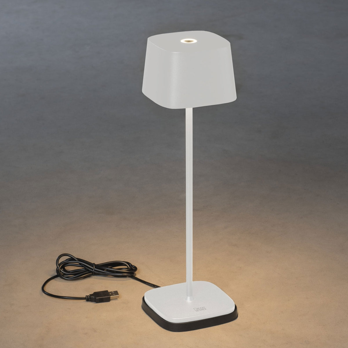 Capri IP54 USB Charged Square LED Table Light in White