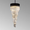 Kentisbeare 700mm 5 Tier 23 Lamp Chandelier in Matt Black & Clear Glass