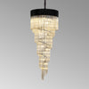 Kentisbeare 700mm 5 Tier 23 Lamp Chandelier in Matt Black & Cognac Glass