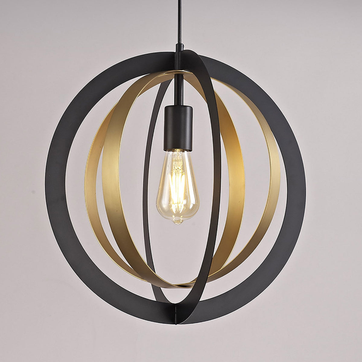 Radipole Pendant in Black and Satin Gold