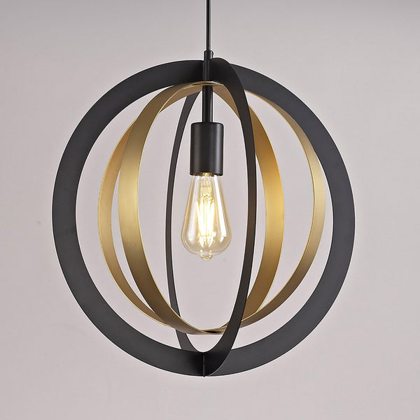 Radipole Pendant in Black and Satin Gold