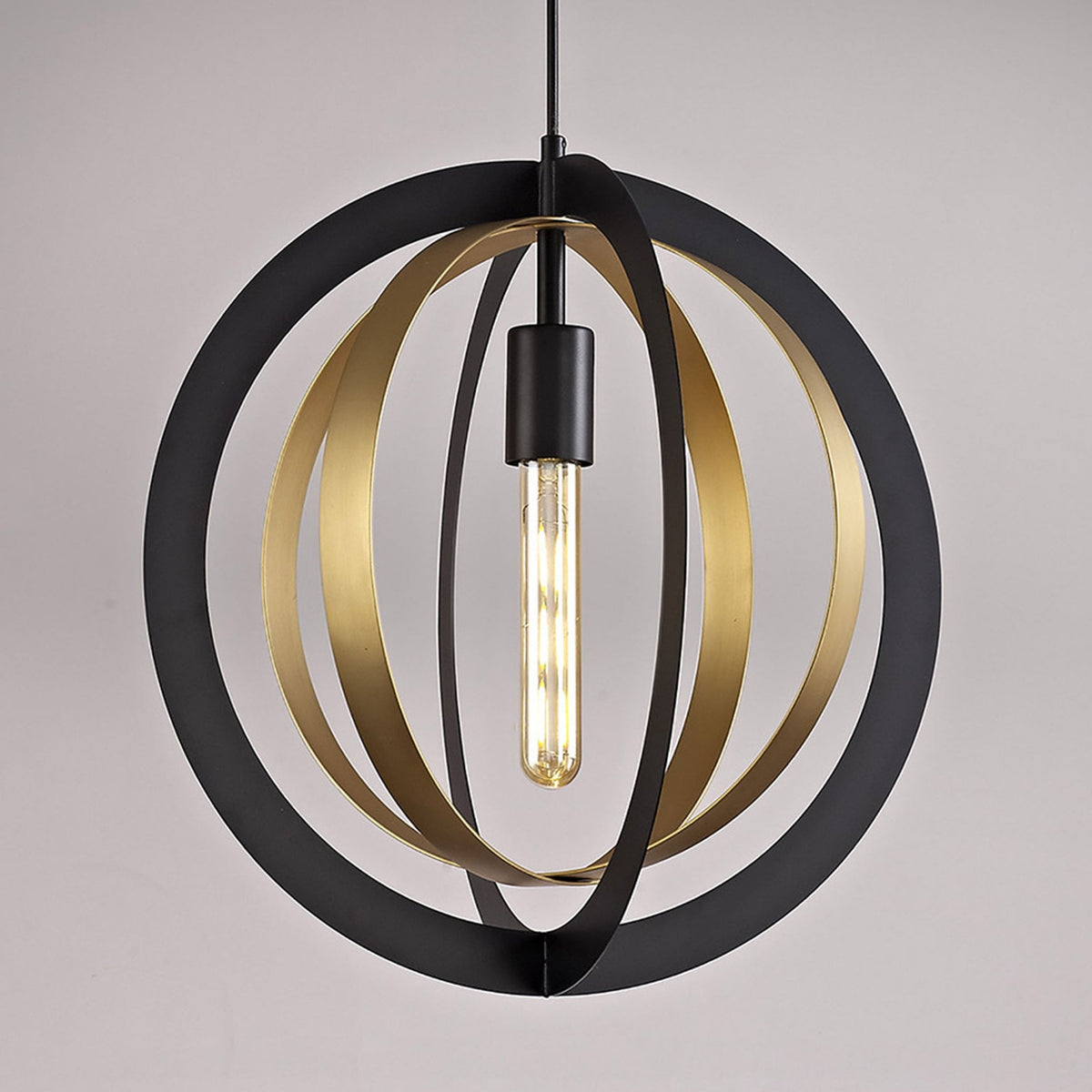 Radipole Pendant in Black and Satin Gold