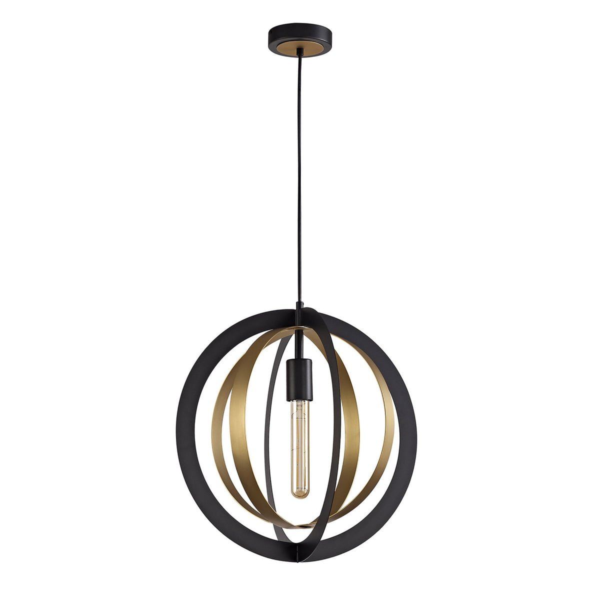Radipole Pendant in Black and Satin Gold