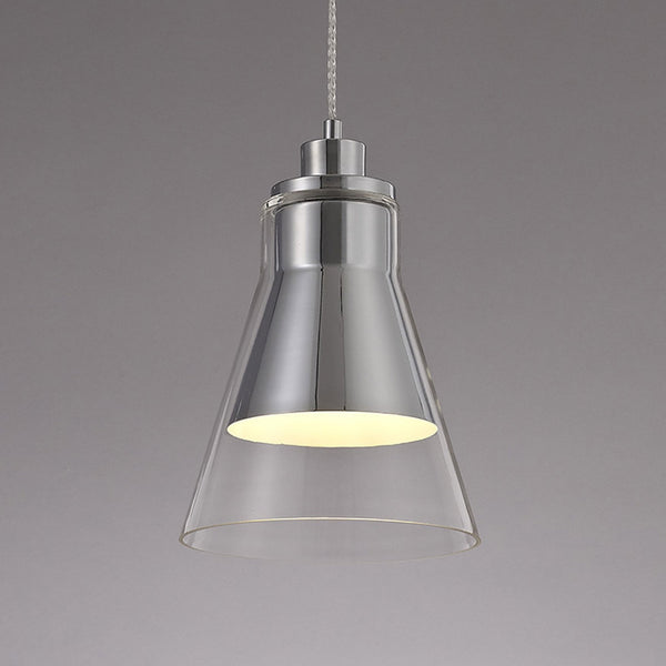 Huxham Single Pendant in Polished Chrome with Clear Glass