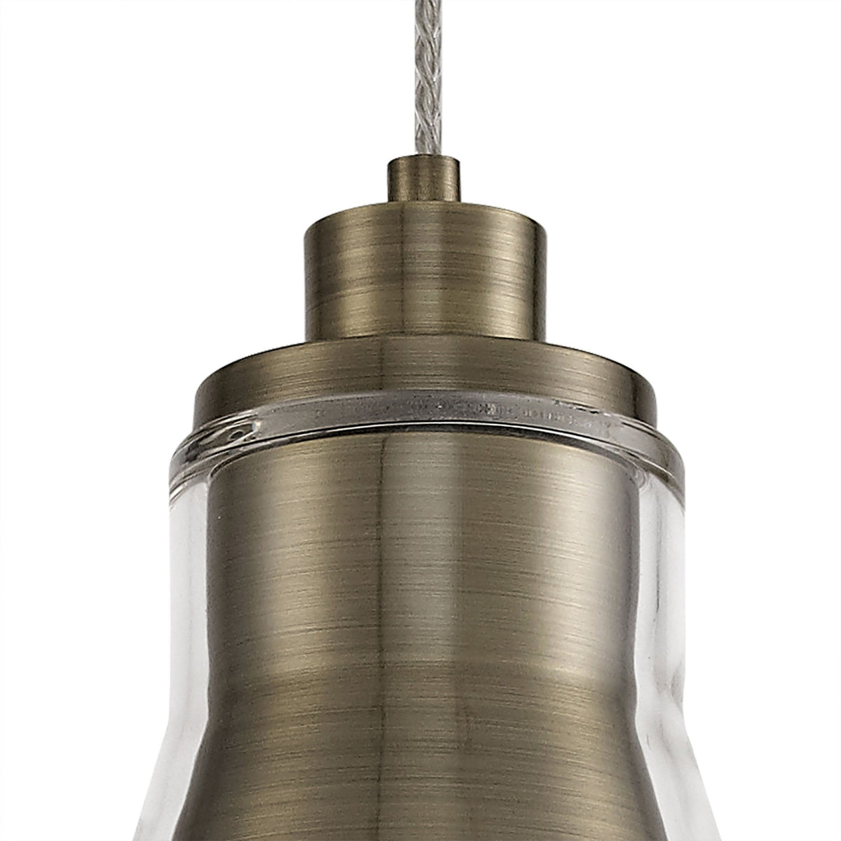 Huxham Single Pendant in Antique Brass with Clear Glass