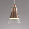 Huxham Single Pendant in Antique Copper with Clear Glass