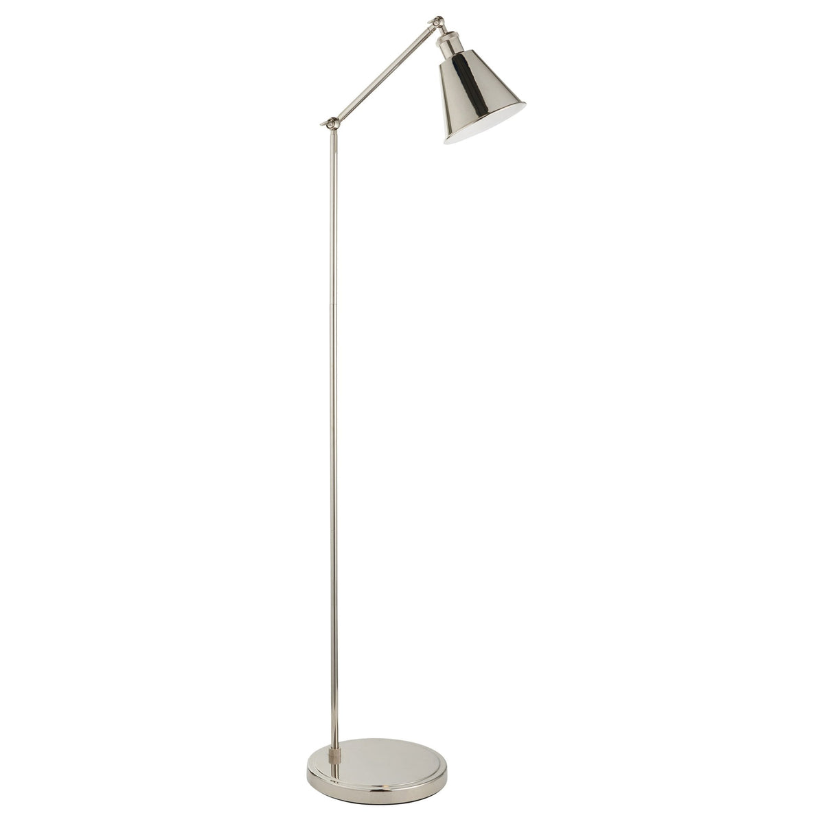 Hal Adjustable Task Floor Lamp in Bright Nickel