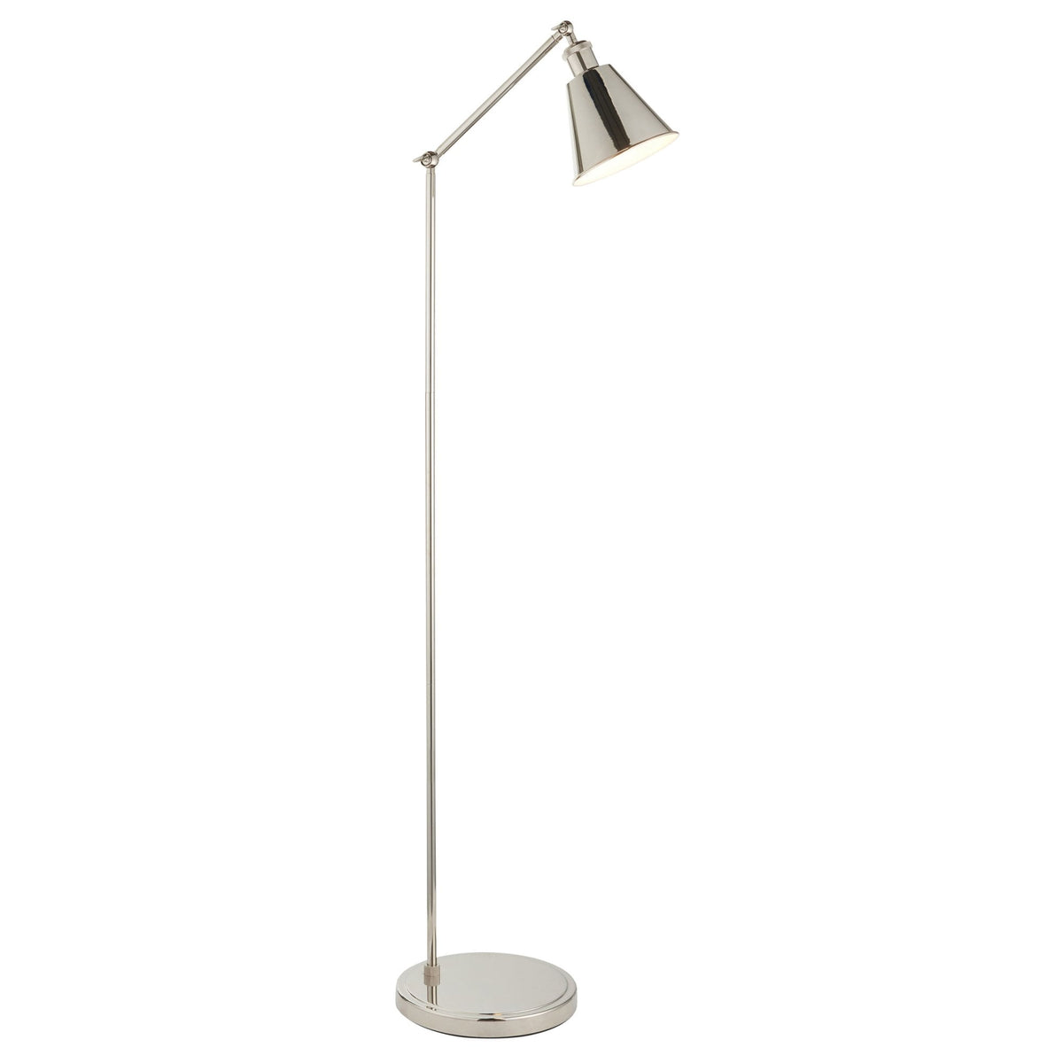 Hal Adjustable Task Floor Lamp in Bright Nickel