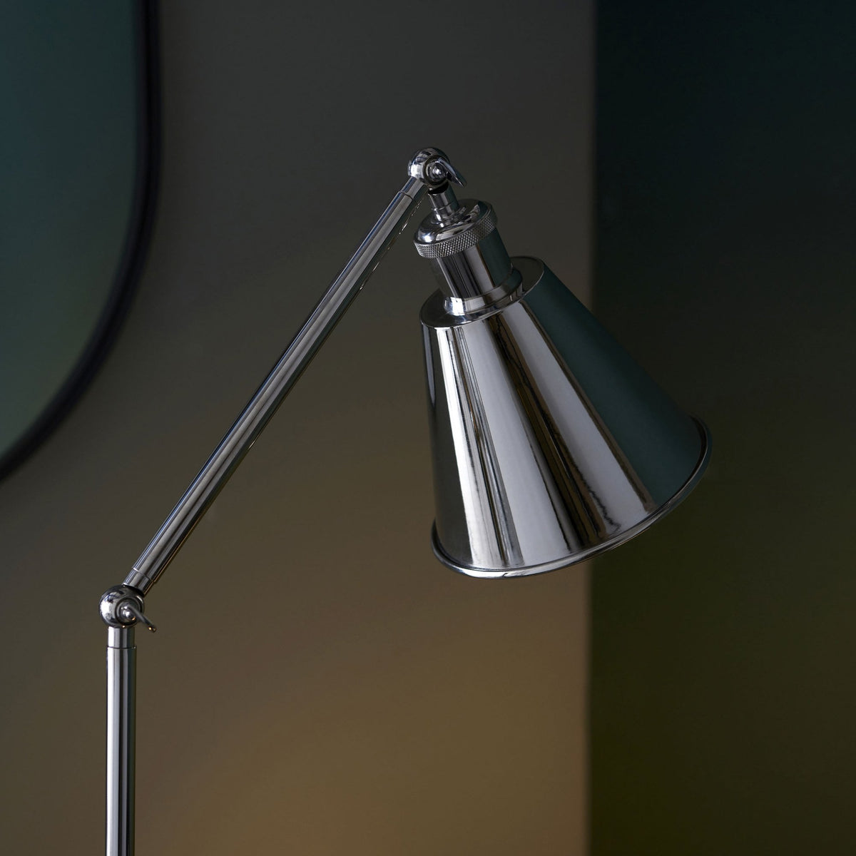 Hal Adjustable Task Floor Lamp in Bright Nickel