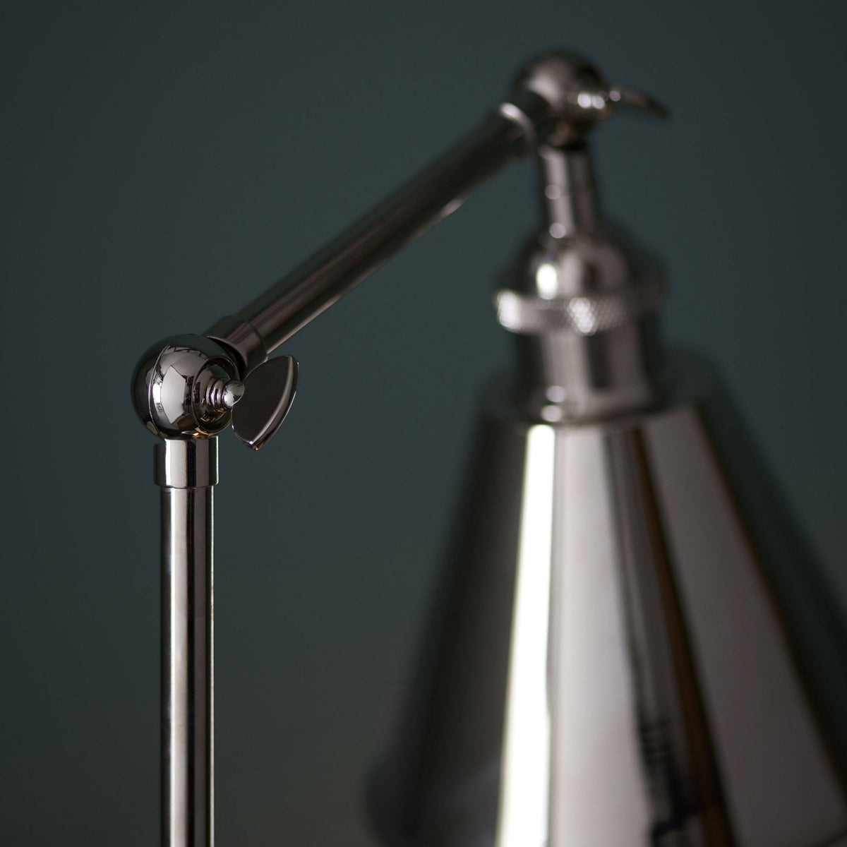 Hal Adjustable Task Table Lamp in Bright Nickel