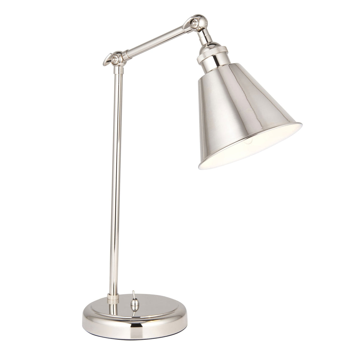 Hal Adjustable Task Table Lamp in Bright Nickel
