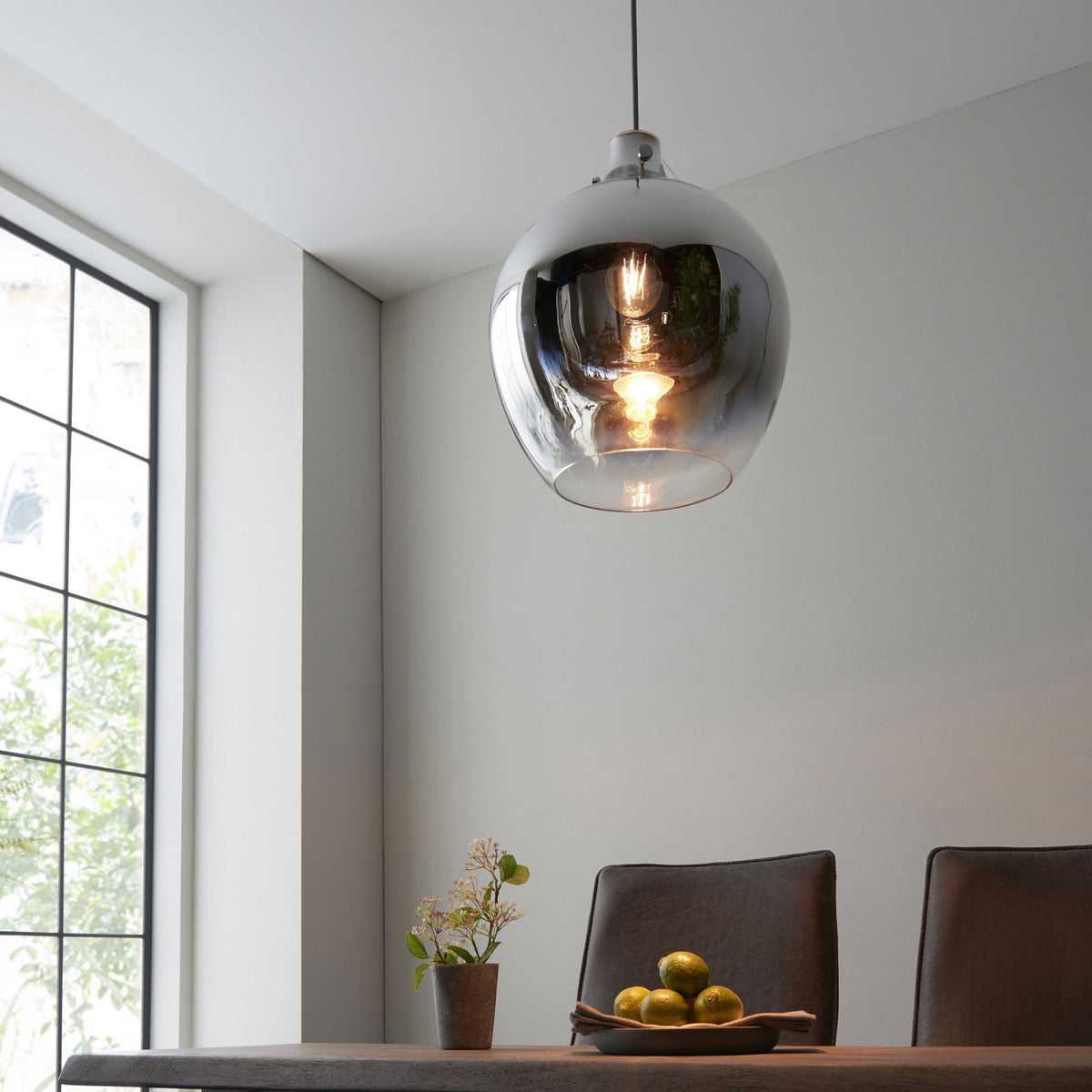 Panther Pendant in a Chrome Metallic Ombre Finish