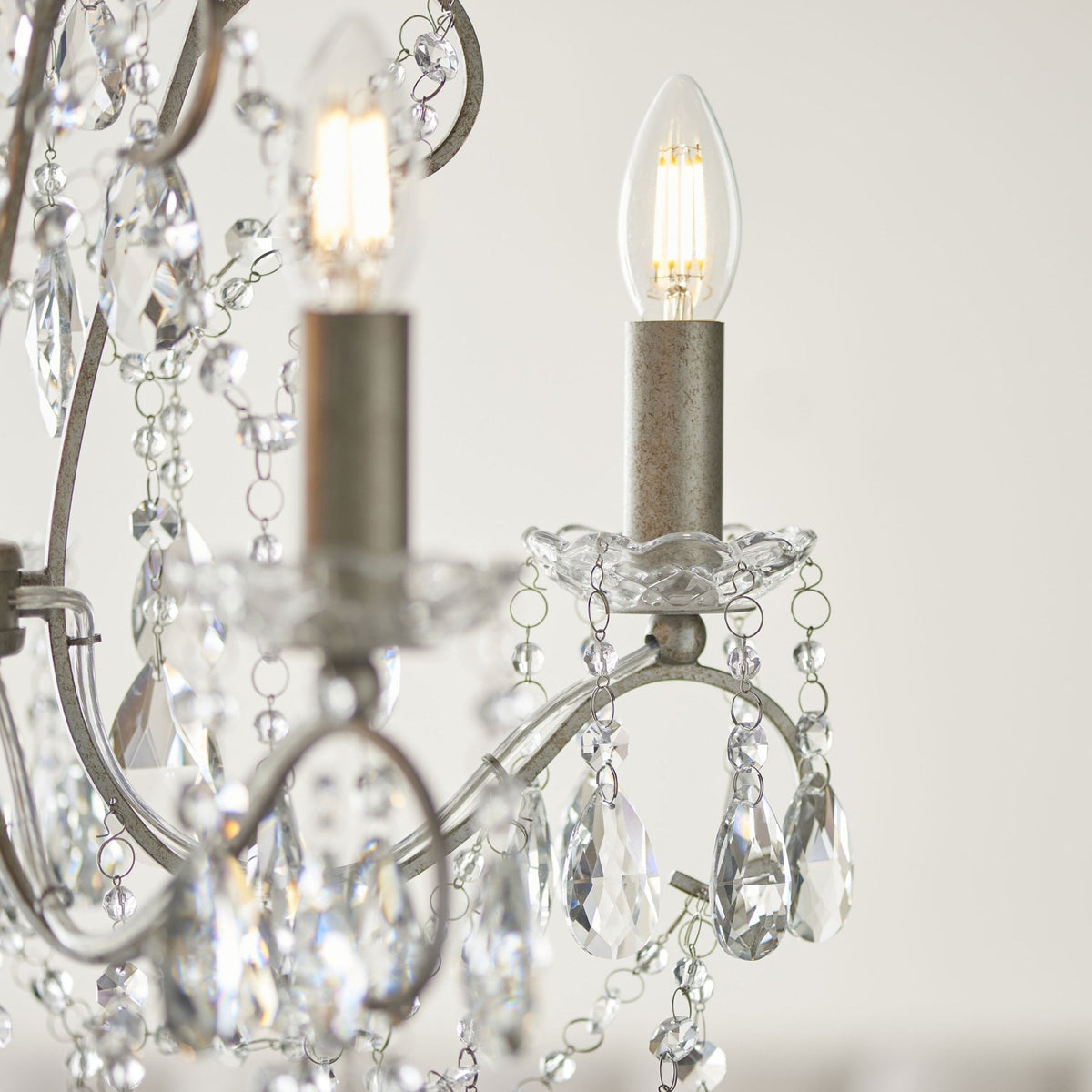 Berkley Five Light Chandelier in Aged Silver
