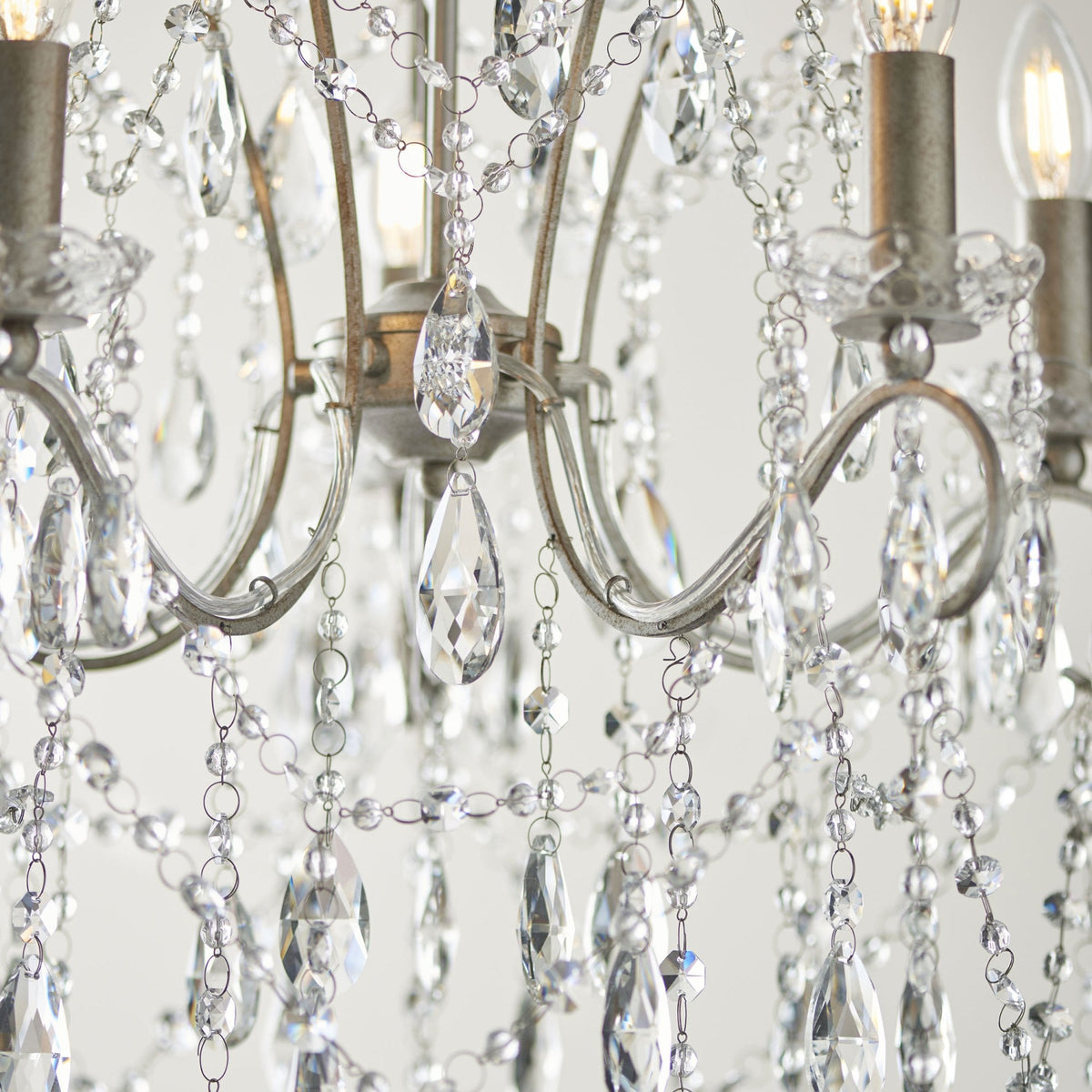 Berkley Five Light Chandelier in Aged Silver
