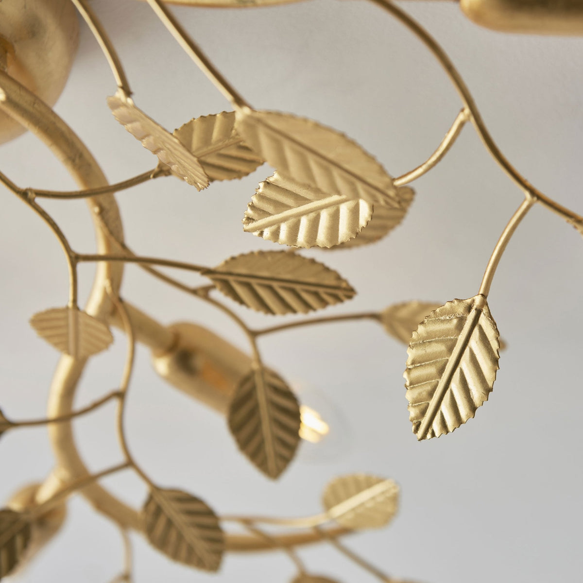 Linette Six Lamp Flush Ceiling Light in Gold Leaf