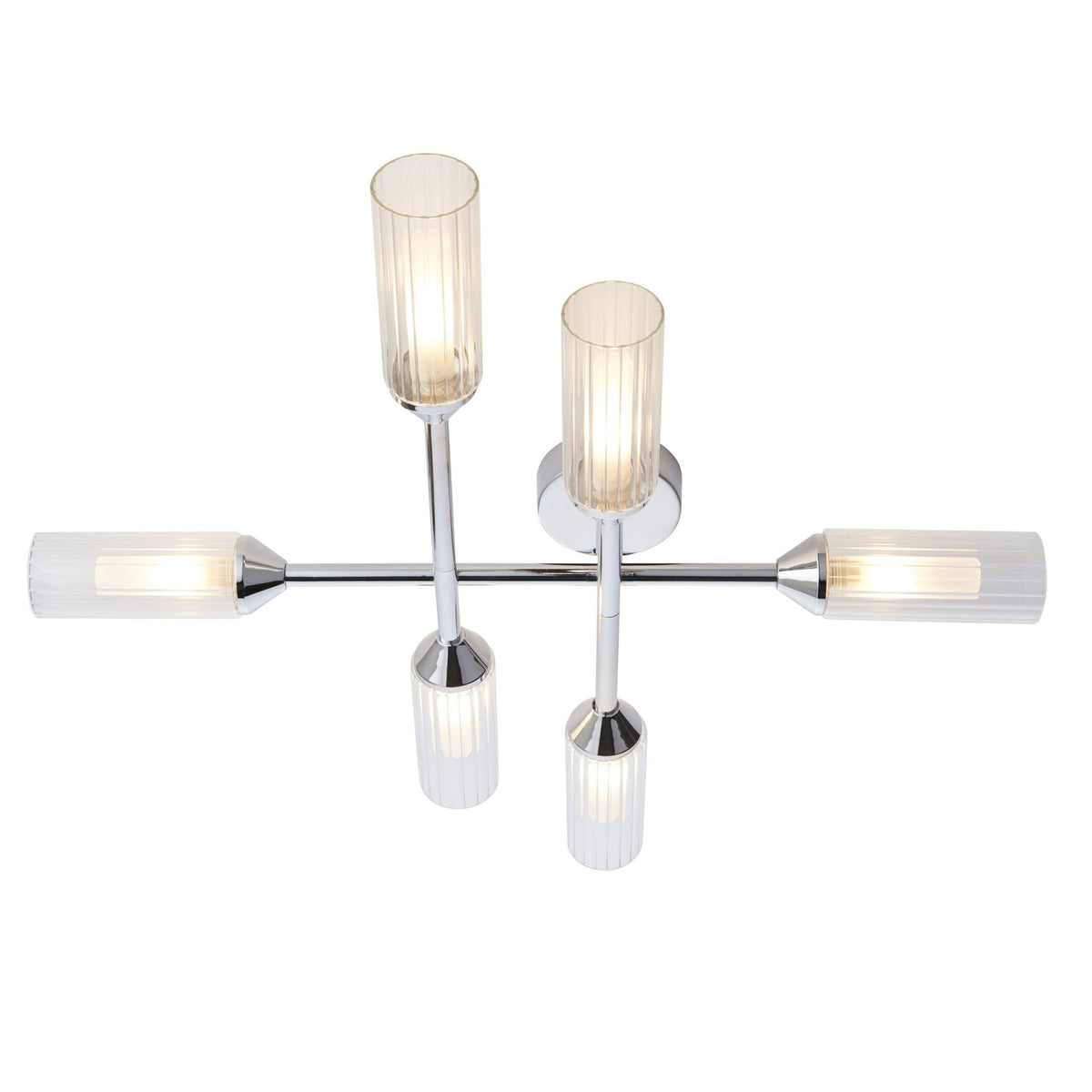 Natori IP44 Six Lamp Semi Flush Ceiling Light in Chrome