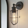 Crew Caged IP44 Switched Wall Light in Matt Black