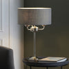 Highclere Three Light Table Lamp in Bright Nickel with Charcoal Shade