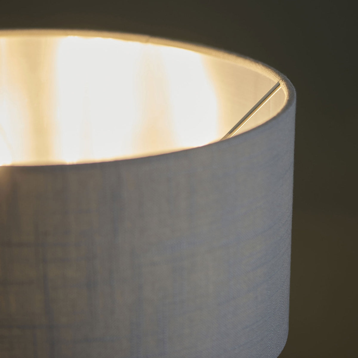 Highclere Three Light Table Lamp in Bright Nickel with Charcoal Shade