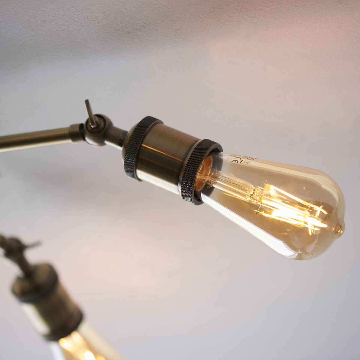 Hal Five Light Antique Brass Semi Flush Ceiling Light