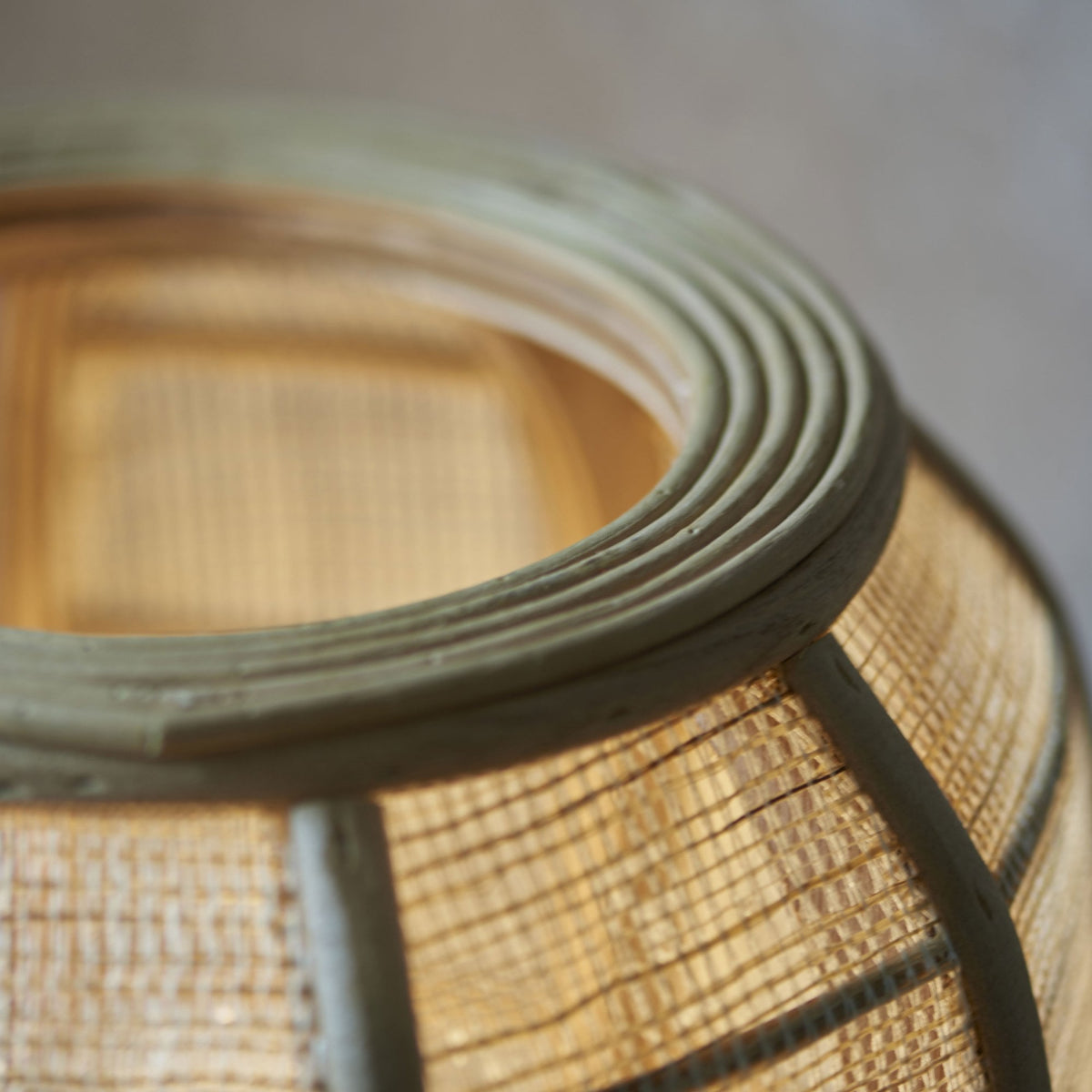 Zaire Handmade Table Lamp in Wood and Natural Linen