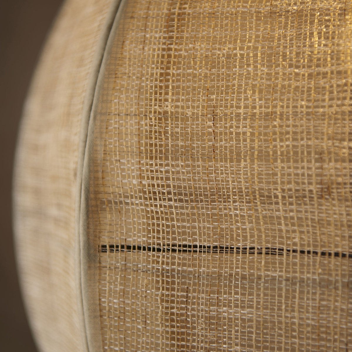 Zaire Handmade Large Pendant in Wood and Natural Linen