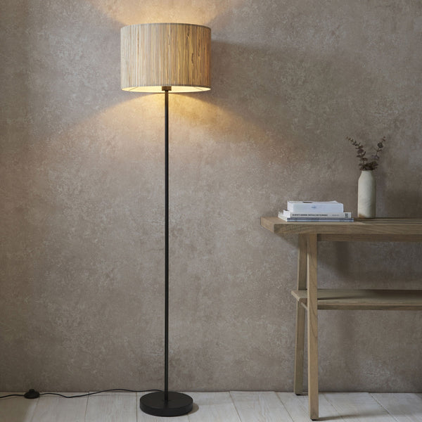 Longshore Floor Lamp with Natural Seagrass Drum Shade