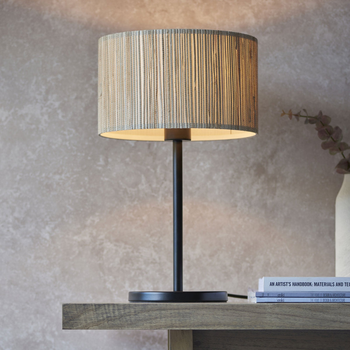 Longshore Table Lamp with Natural Seagrass Drum Shade