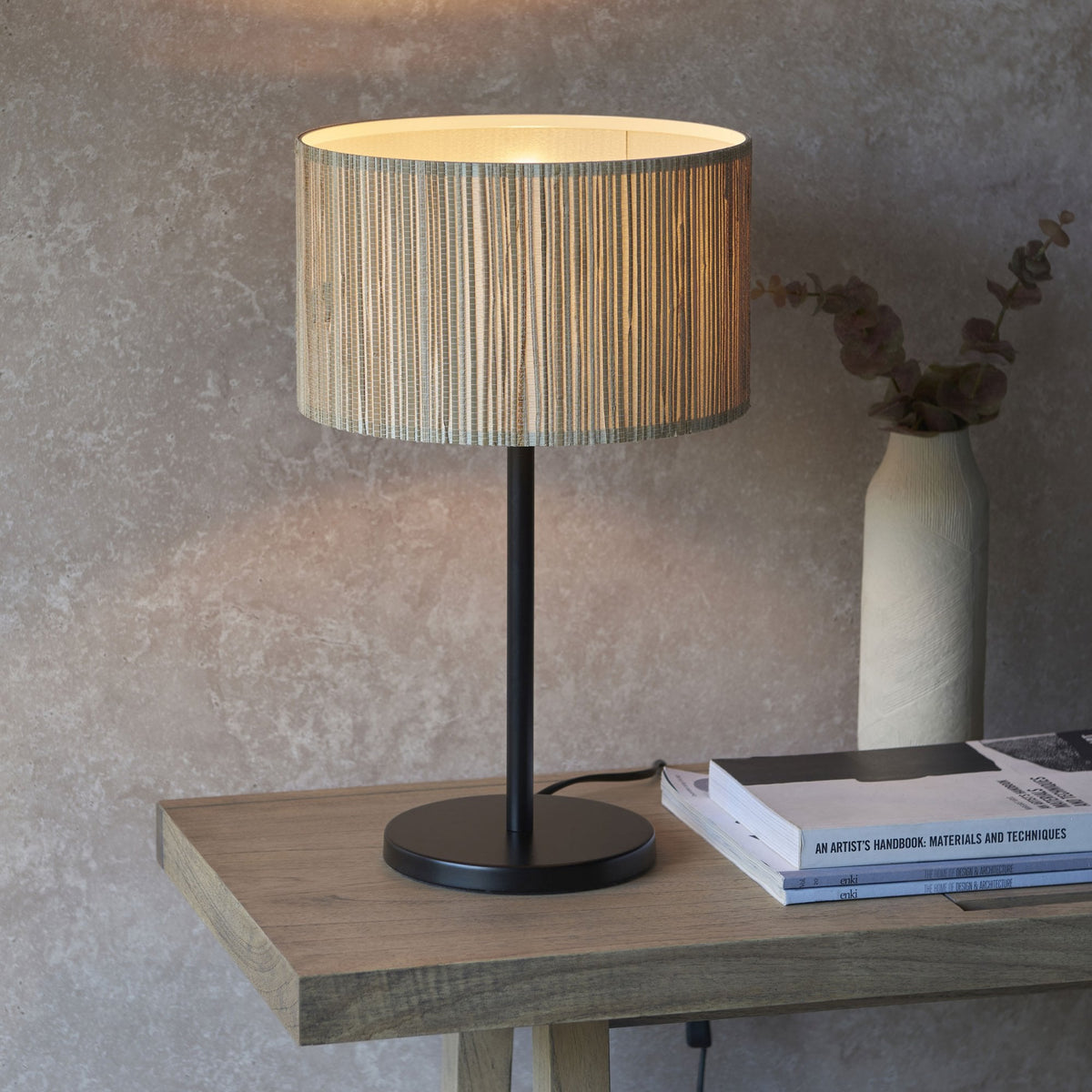 Longshore Table Lamp with Natural Seagrass Drum Shade