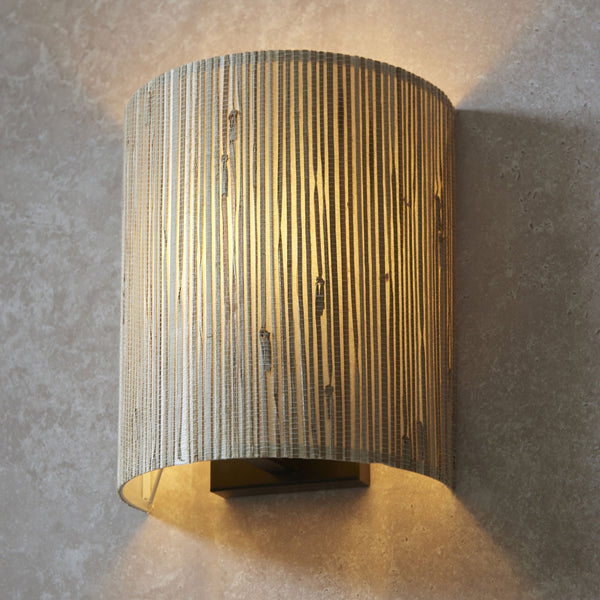 Longshore Wall Light with Natural Seagrass Half Cylindrical Shade