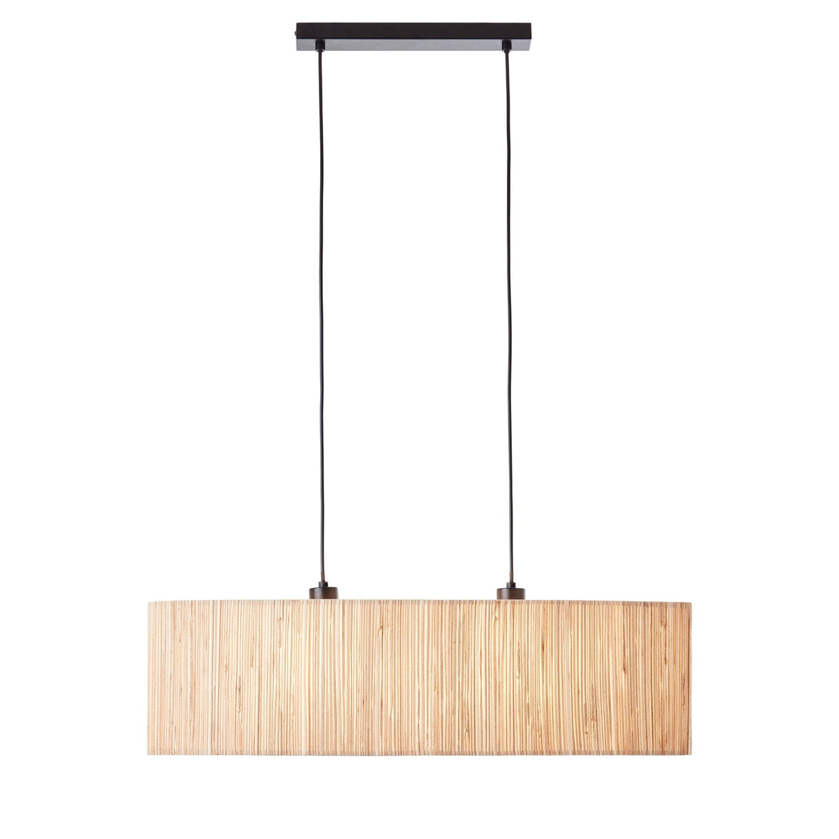 Longshore 2lt Linear Pendant with Natural Seagrass Oval Shade