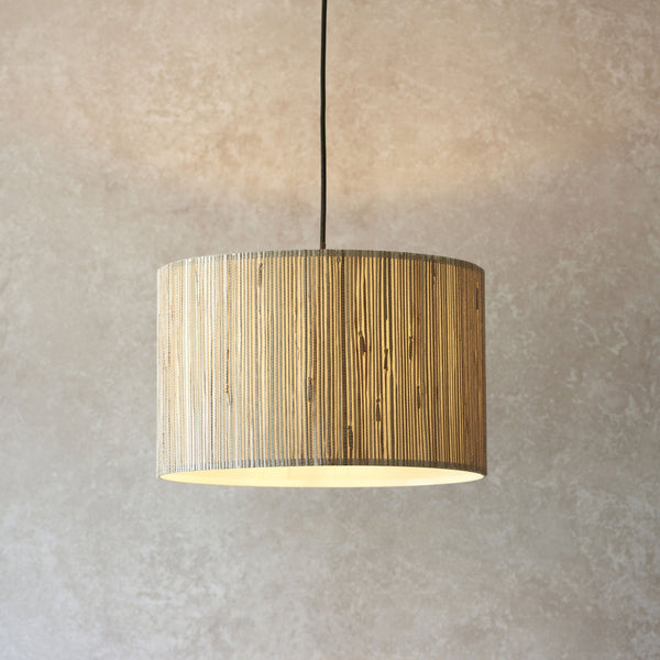 Longshore Pendant with Natural Seagrass Drum Shade