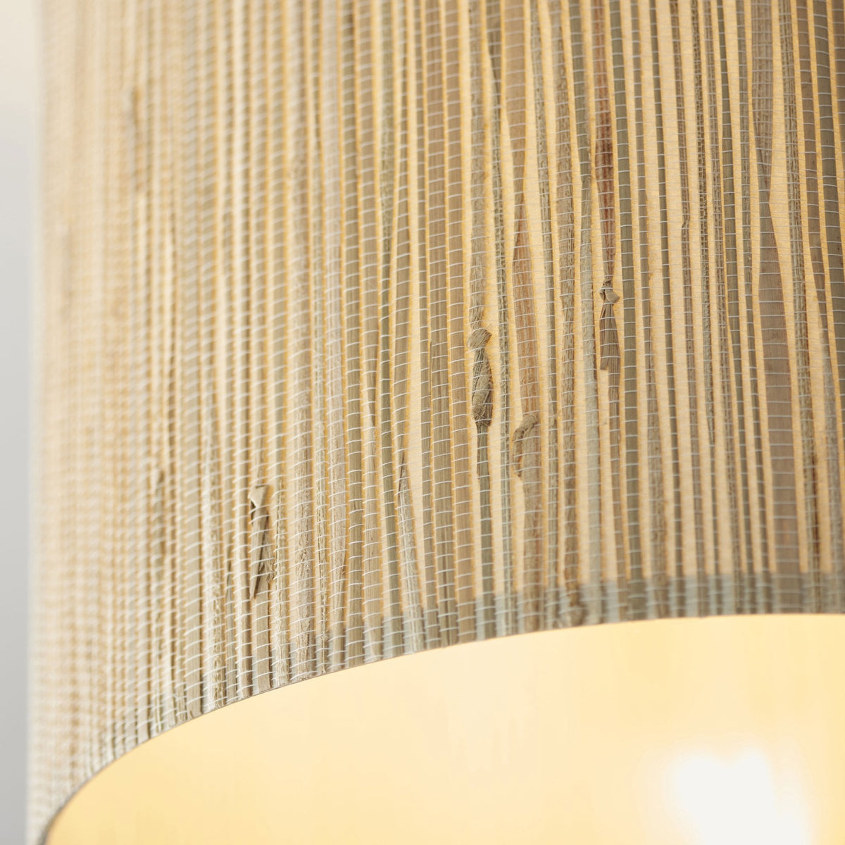 Longshore Semi Flush Light with Natural Seagrass Drum Shade