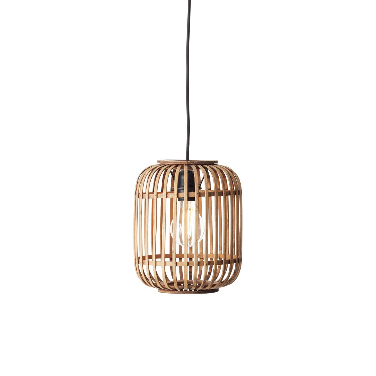 Mathias Single Pendant with Light Bamboo Cage