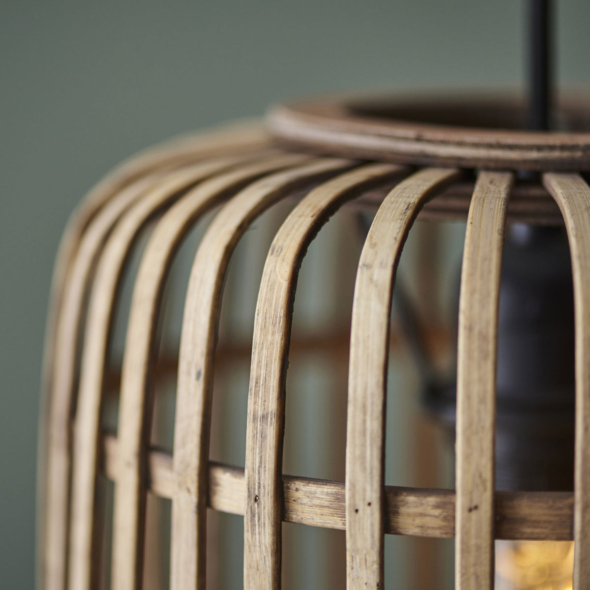 Mathias Single Pendant with Light Bamboo Cage