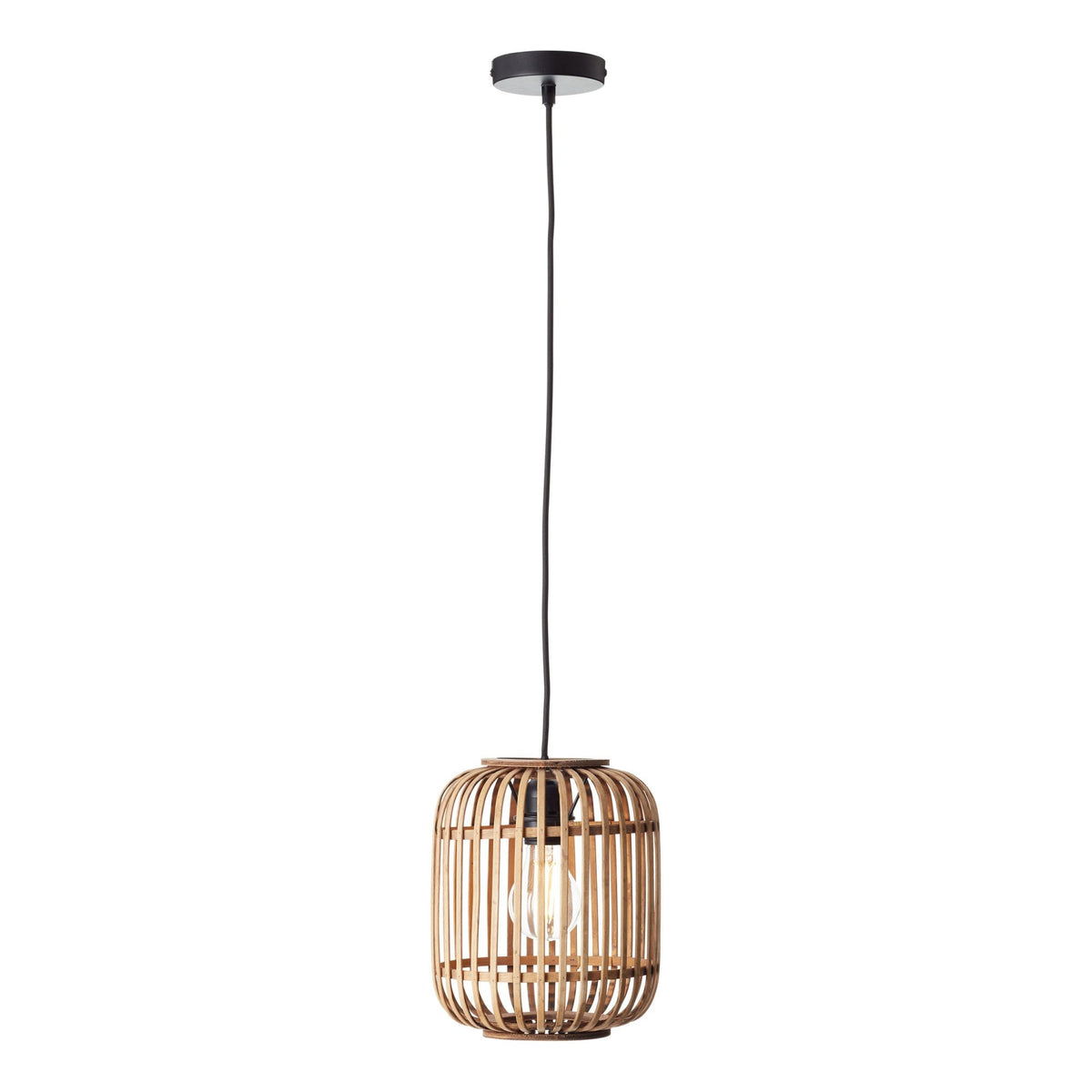 Mathias Single Pendant with Light Bamboo Cage