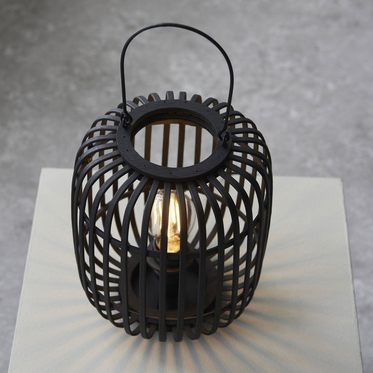 Mathias Table Lamp with Dark Bamboo Cage