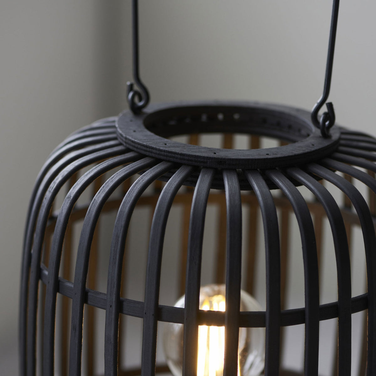 Mathias Table Lamp with Dark Bamboo Cage