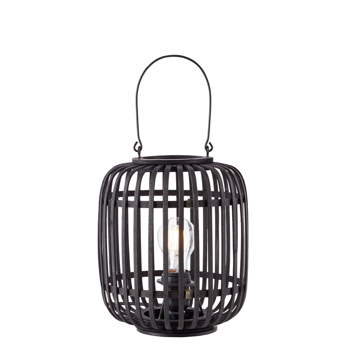 Mathias Table Lamp with Dark Bamboo Cage