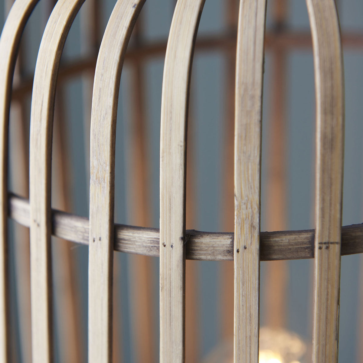 Mathias Floor Lamp with Light Bamboo Cage