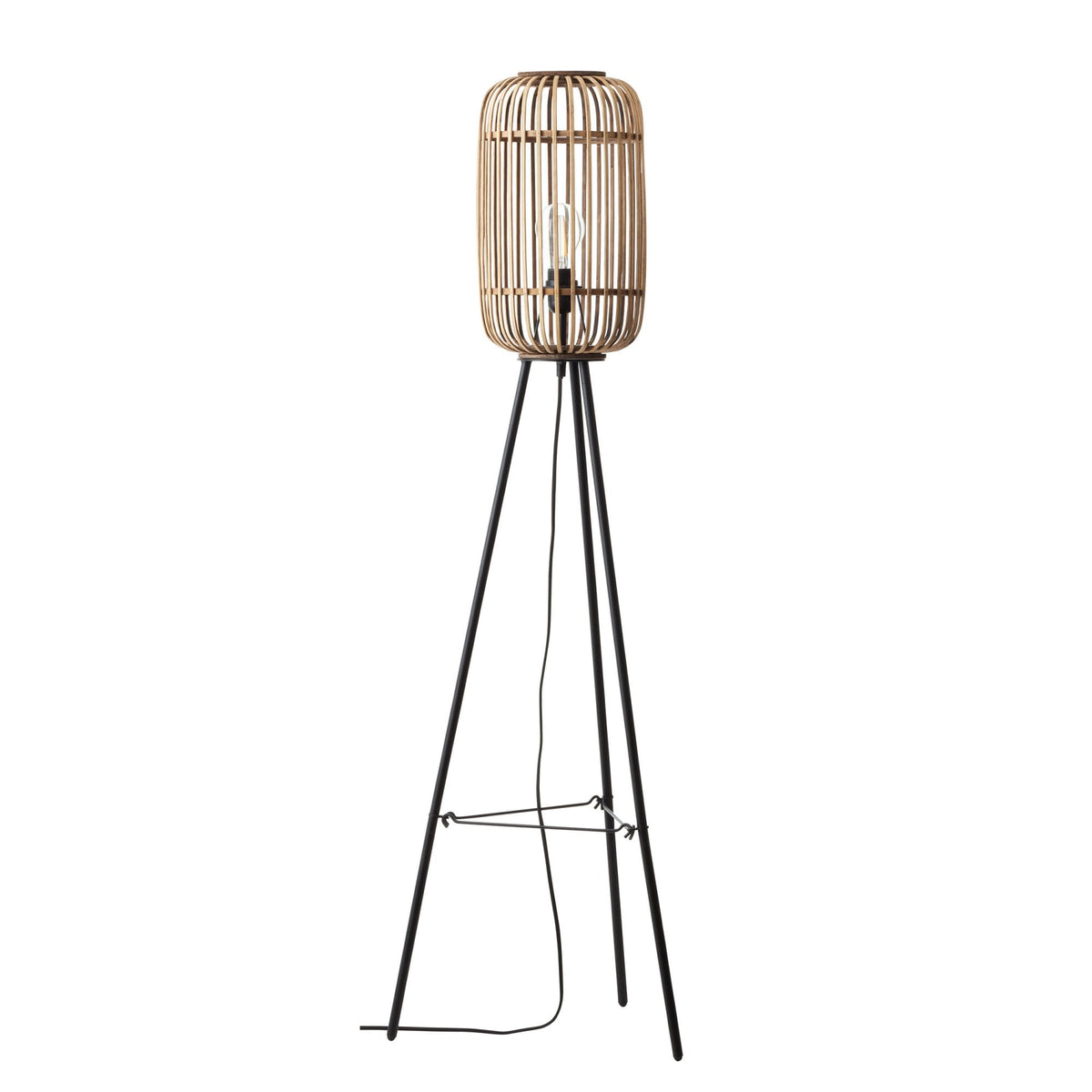 Mathias Floor Lamp with Light Bamboo Cage