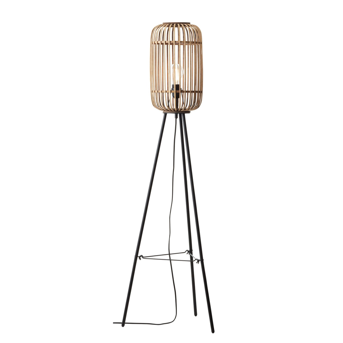 Mathias Floor Lamp with Light Bamboo Cage