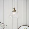 Hansen Single Pendant in Antique Brass and Clear Glass Shade