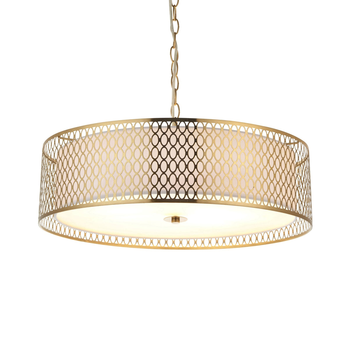 Cordero 3lt Pendant in Gold with White Inner Shade