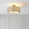 Cordero 3lt Flush in Gold with White Inner Shade